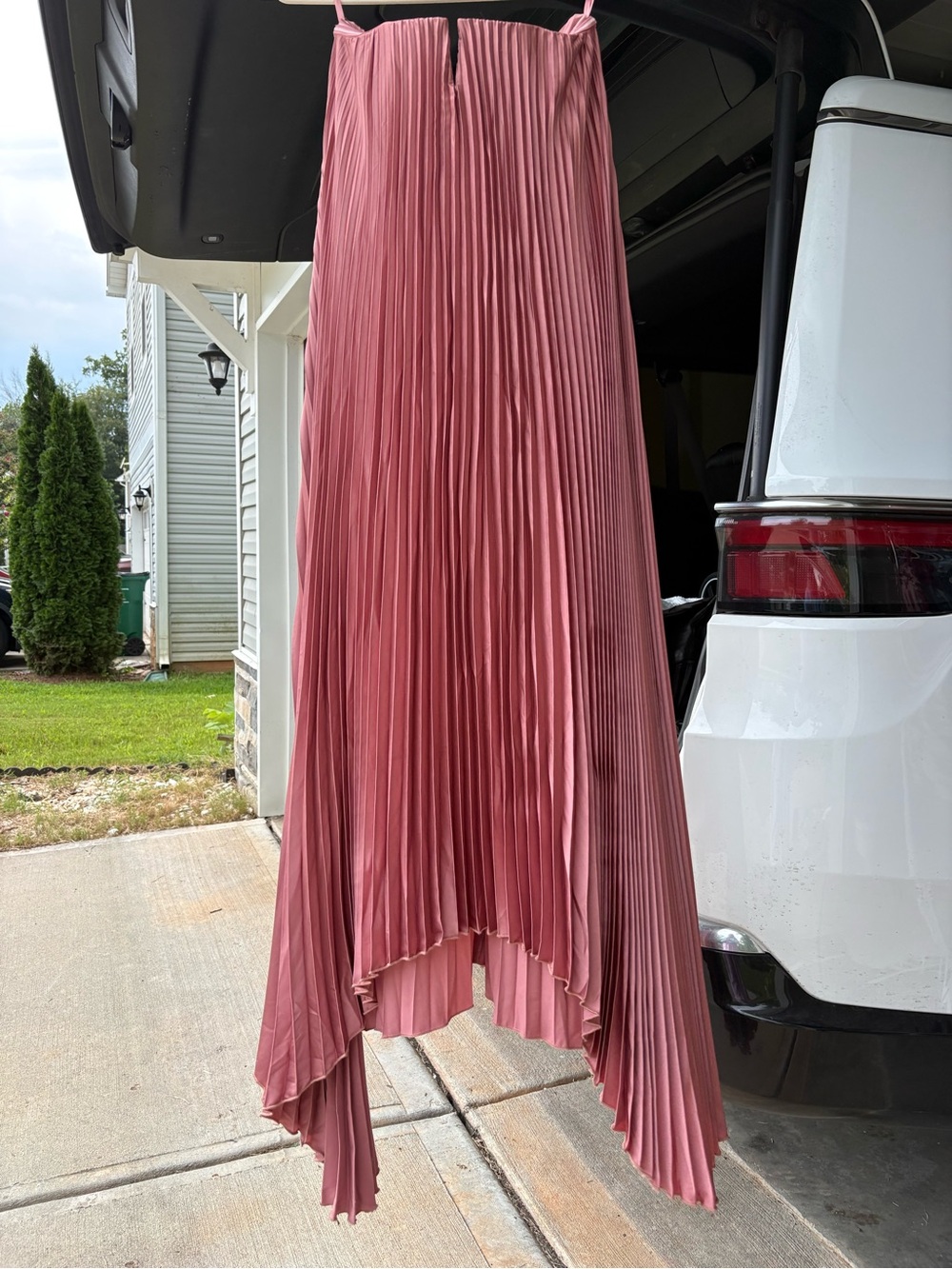 Dress Forum Rose Pink Pleated Asymmetrical Maxi Skirt